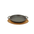 BRATPFANNE  - Schwarz/Naturfarben, Basics, Holz/Metall (36/30/1,5cm) - Homeware Profession.