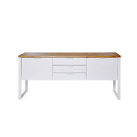 SIDEBOARD  180/76/40 cm 3 Schublade(n)  - Eichefarben/Weiß, KONVENTIONELL, Holzwerkstoff/Metall (180/76/40cm) - Livetastic