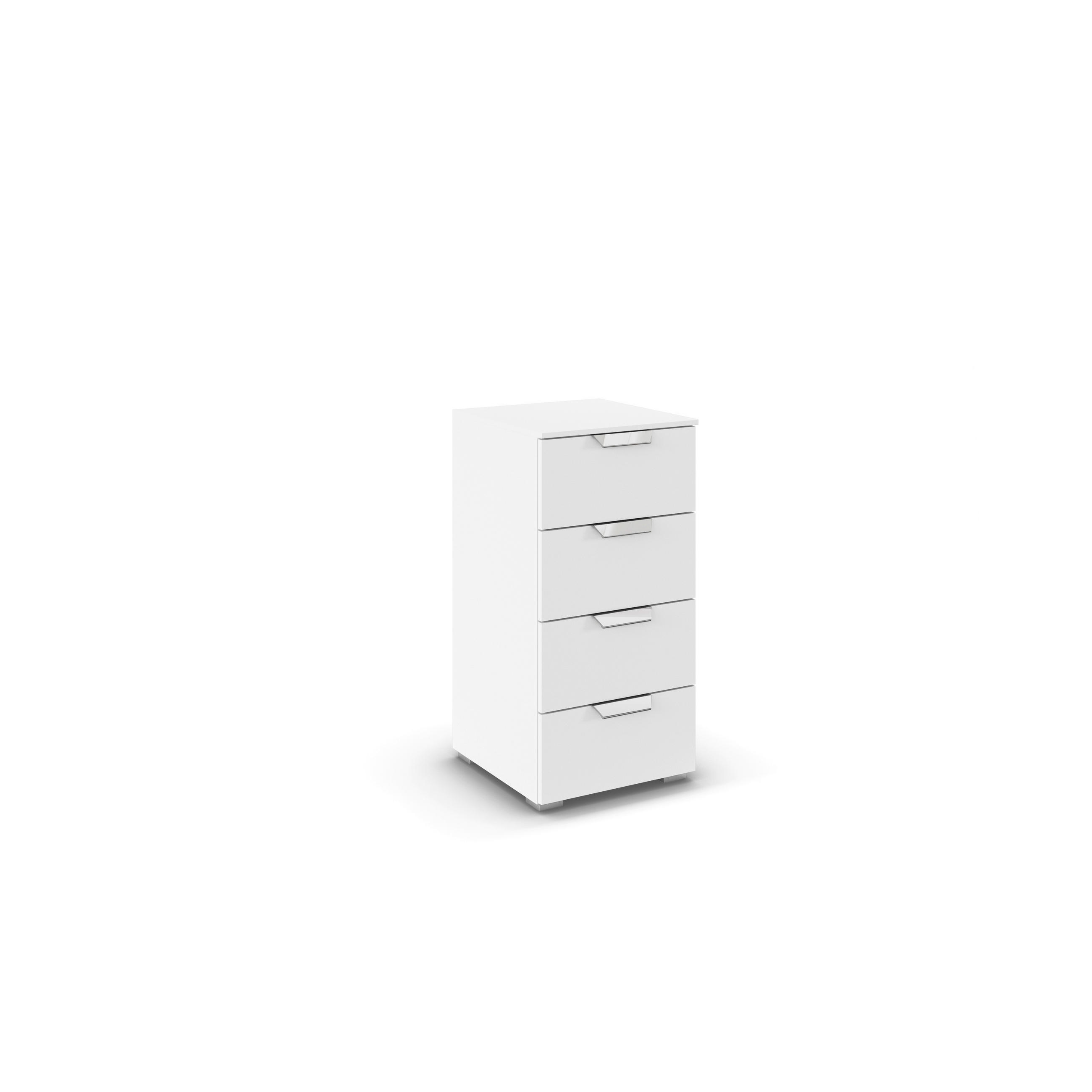 KOMODA, bela  - barve kroma/siva, Design, kovina/umetna masa (40/81/42cm) - Xora