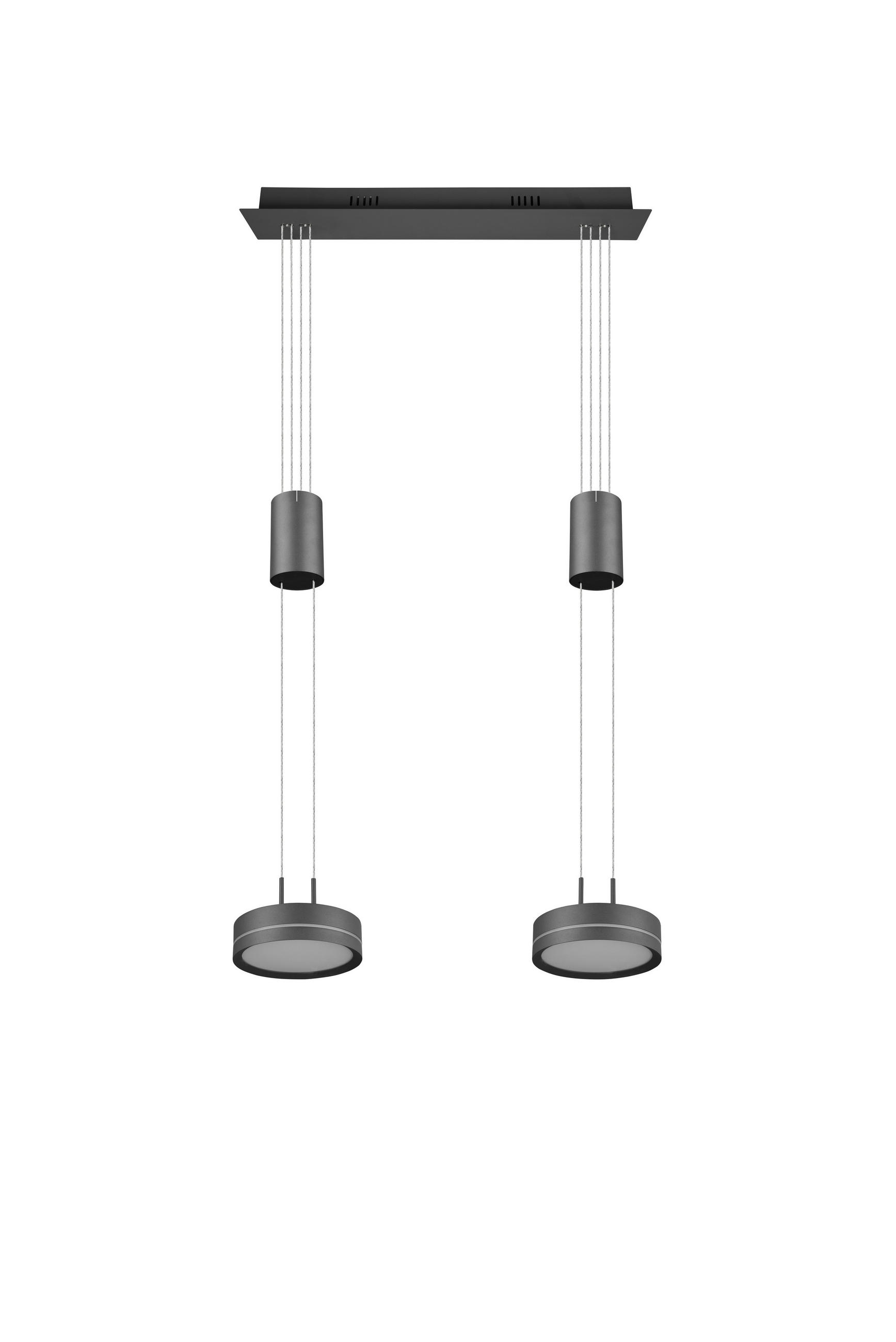 LED-HÄNGLAMPA Franklin 55/180/14 cm  - vit/antracit, Design, metall/plast (55/180/14cm) - Trio Leuchten