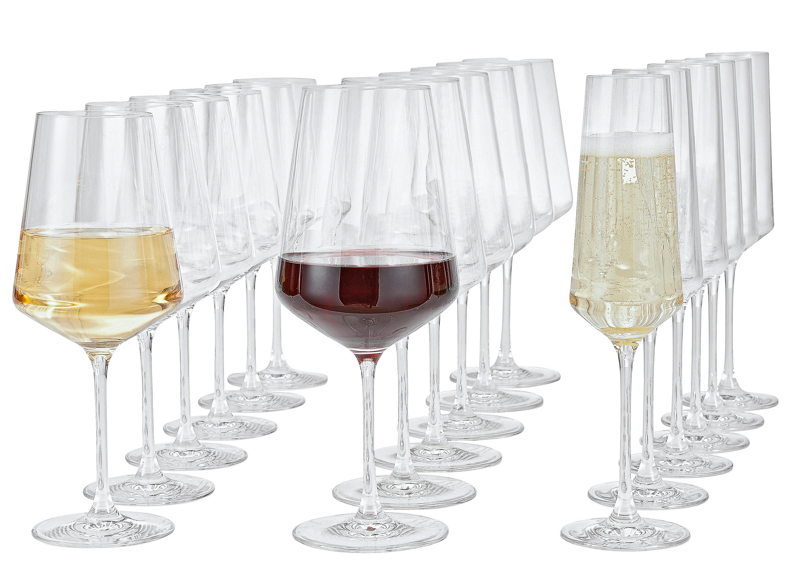 SADA POHÁROV 18 ks - priehľadné, Design, sklo - Leonardo
