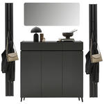 GARDEROBE 4-teilig  in 185/199/40 cm  - Graphitfarben, Design, Holzwerkstoff (185/199/40cm) - Voleo