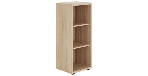 AKTENREGAL - Schwarz/Sonoma Eiche, KONVENTIONELL, Holzwerkstoff/Kunststoff (43,9/110,5/40cm) - Voleo