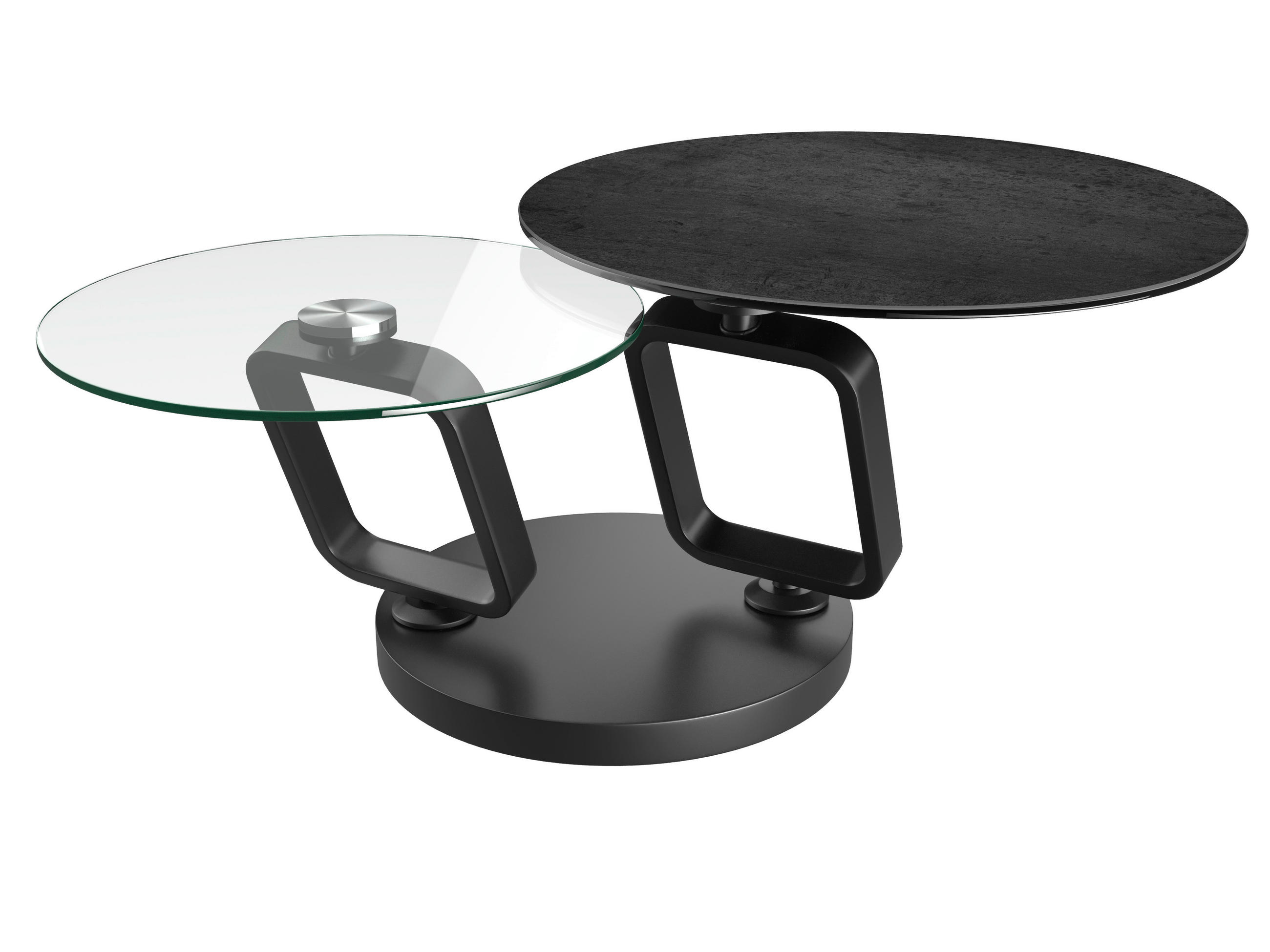 COUCHTISCH in Metall, Glas, Keramik 75-130/75/42 cm  - Silberfarben/Titanfarben, Design, Glas/Keramik (75-130/75/42cm) - Dieter Knoll