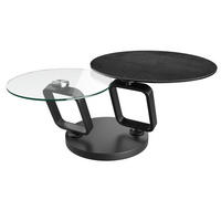 COUCHTISCH in Metall, Glas, Keramik 75-130/75/42 cm  - Silberfarben/Titanfarben, Design, Glas/Keramik (75-130/75/42cm) - Dieter Knoll