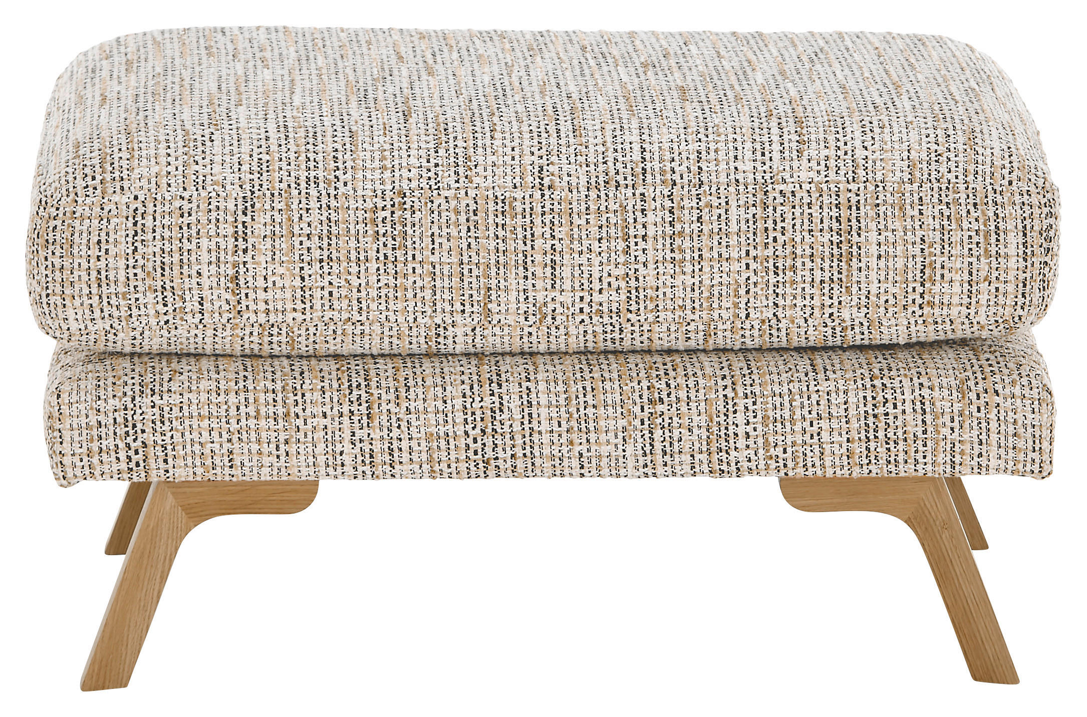 HOCKER Webstoff Creme  - Eichefarben/Creme, KONVENTIONELL, Holz/Textil (80/49/75cm) - SetOne by Musterring