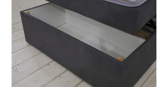 BOXBETT 120/200 cm,  in Anthrazit, Matratze, Bettkasten, Topper, motorische Verstellbarkeit, Fernbedienung, H3 = fest  - Anthrazit/Schwarz, KONVENTIONELL, Kunststoff/Textil (120/200cm) - Carryhome