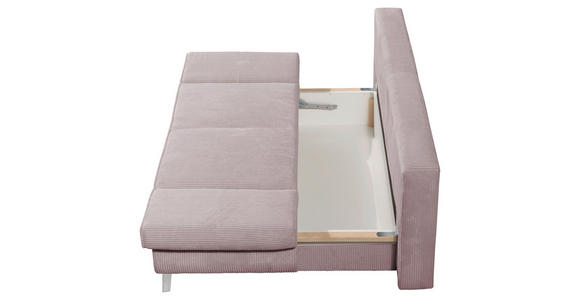 SCHLAFSOFA in Cord Rosa  - Chromfarben/Rosa, Design, Textil/Metall (200/85/90cm) - Xora