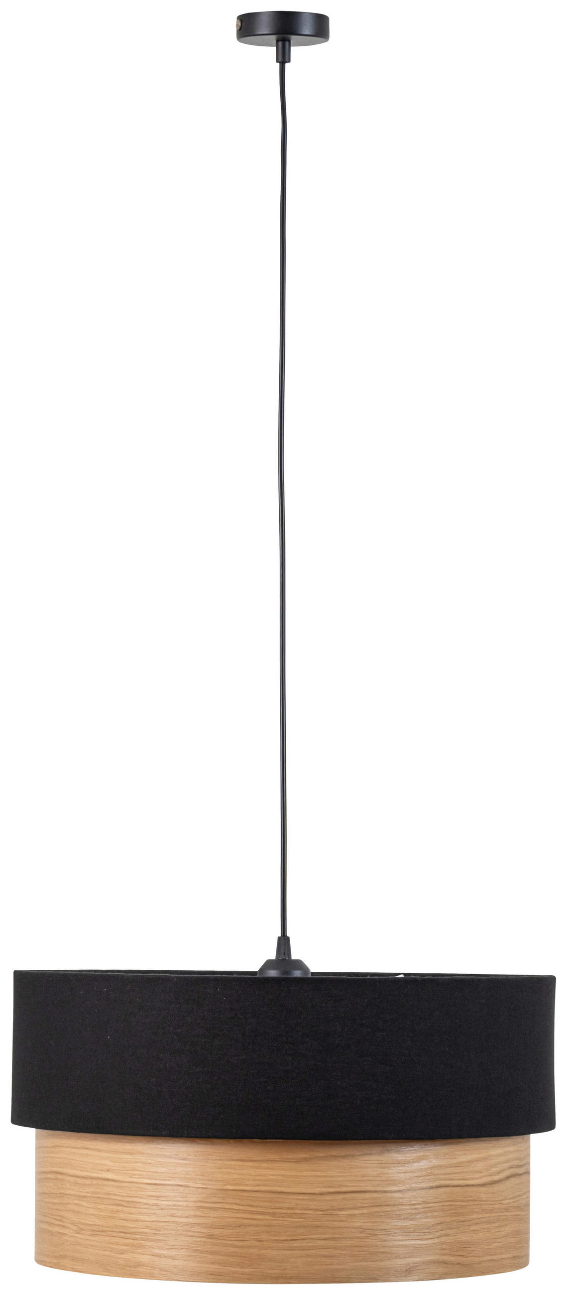 ZÁVĚSNÉ SVÍTIDLO, 45/120 cm  - černá/barvy dubu, Design, kov/dřevo (45/120cm) - Novel