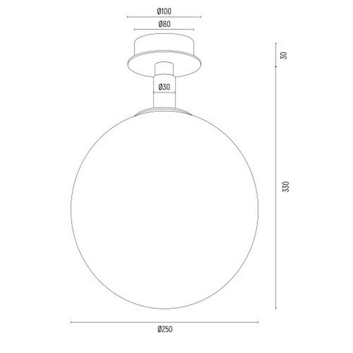 DECKENLEUCHTE PALOMA 36/25/25 cm   - Messingfarben/Honig, KONVENTIONELL, Glas/Metall (36/25/25cm)