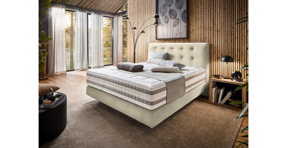 BOXSPRINGBETT 160/200 cm  in Beige  - Beige, KONVENTIONELL, Holz/Textil (160/200cm) - Dieter Knoll