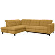 ECKSOFA  in Webstoff Currygelb  216/297 cm  - Currygelb/Schwarz, Design, Holz/Textil (216/297cm) - Xora