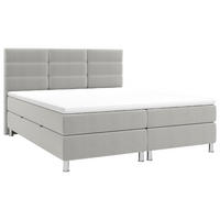BOXBETT 180/200 cm,  in Grau, Matratze, Bettkasten, Topper, H2 = mittel  - Chromfarben/Grau, KONVENTIONELL, Textil/Metall (180/200cm) - Carryhome