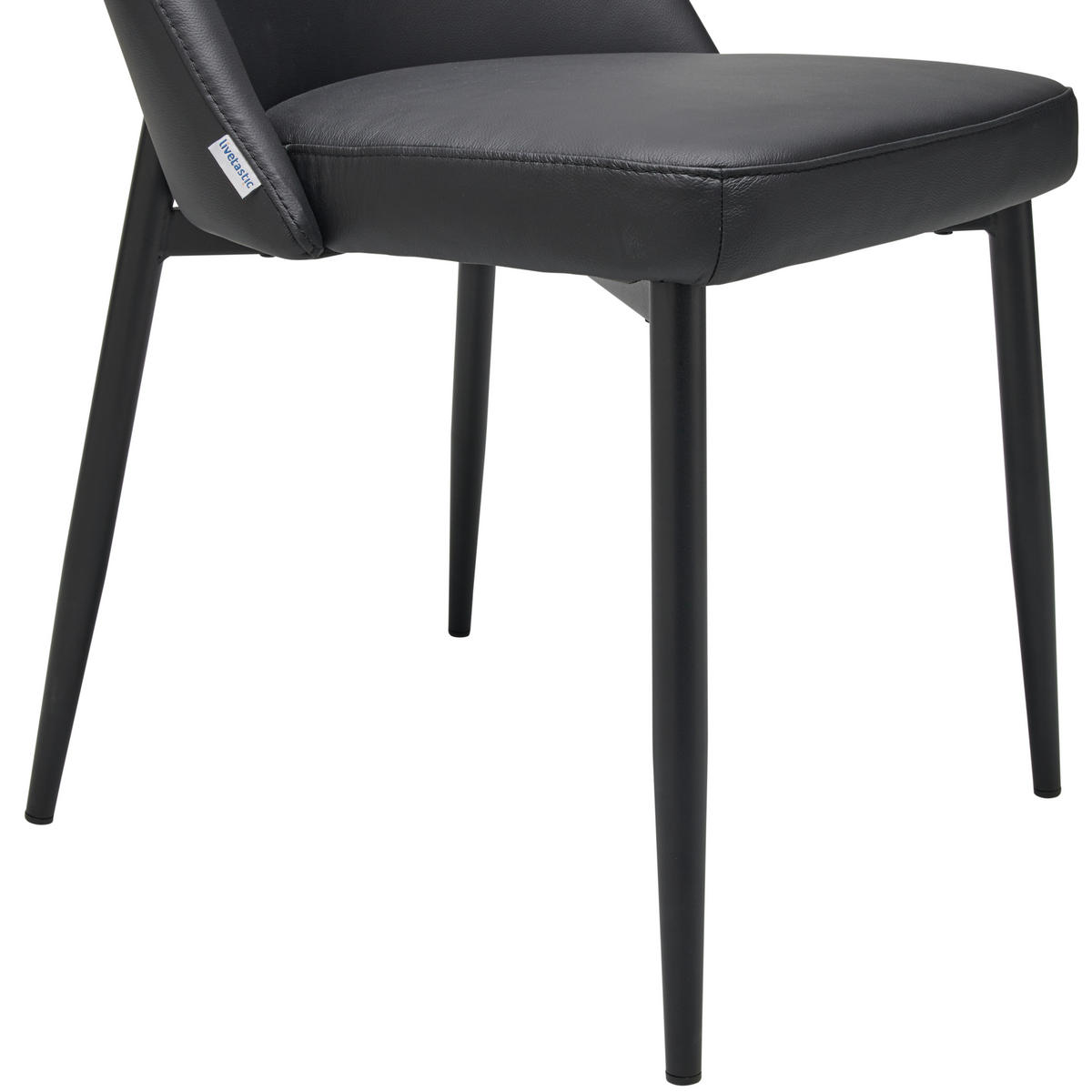 STUHL  in Stahl Echtleder pigmentiert Metall, Leder  - Schwarz, Design, Leder/Metall (51.5/81.5/61cm) - Livetastic