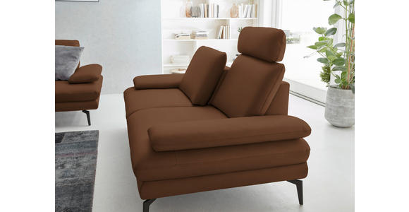 2,5-SITZER  in Echtleder Hellbraun   - Hellbraun/Schwarz, Design, Leder/Metall (196/86/104cm) - Dieter Knoll