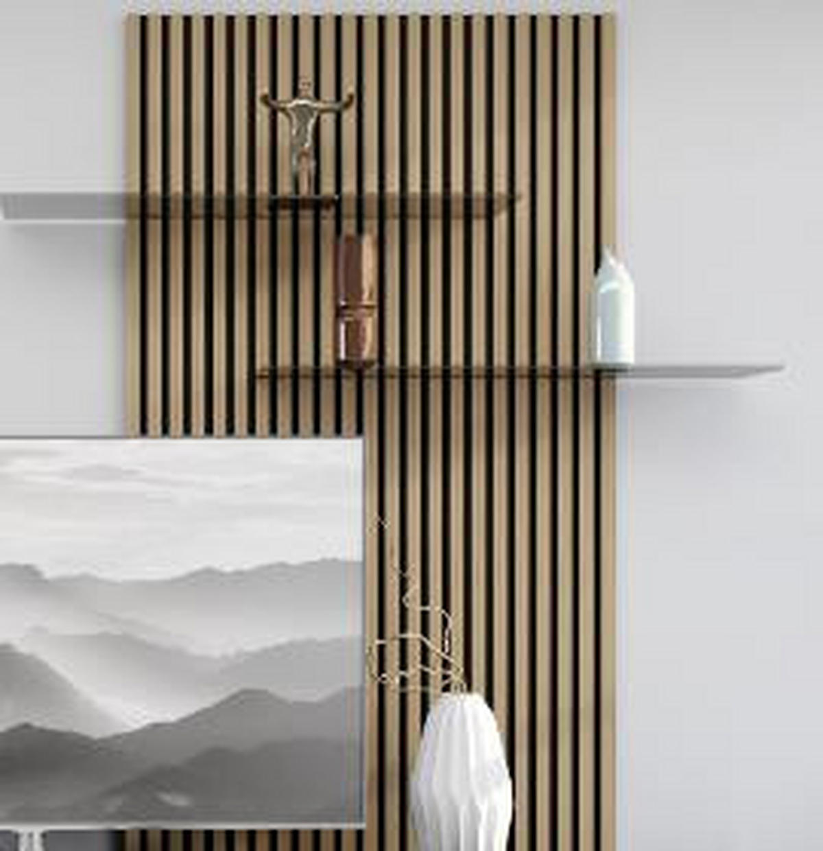 STENSKI PANEL - barve hrasta, Design, steklo/leseni material (91/149/25,7cm) - Dieter Knoll