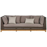 LOUNGESOFA  - Taupe/Dunkelgrau, Natur, Holz/Kunststoff (224/71/91cm) - Amatio