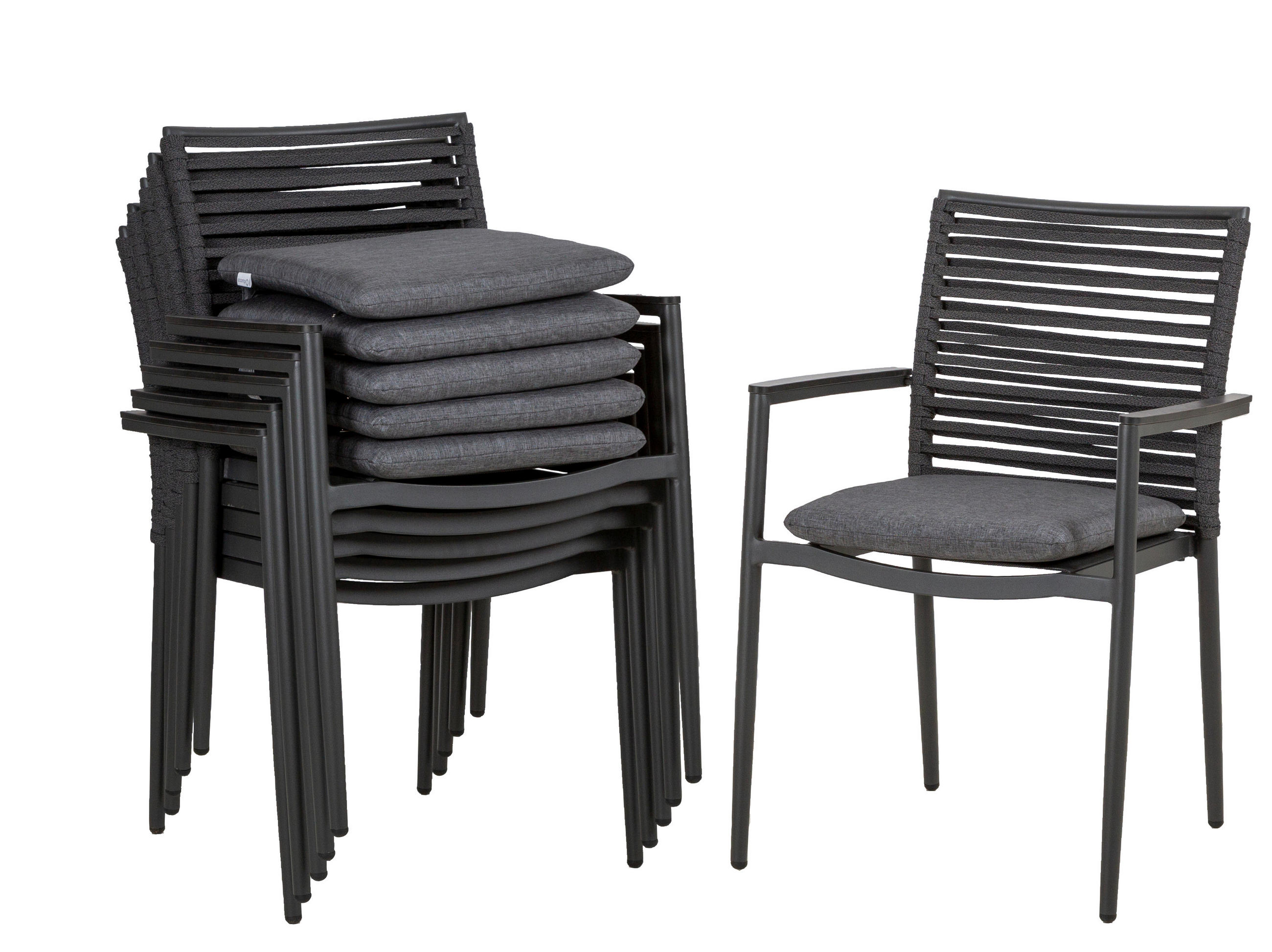 STAPELSESSEL in Metall, Kunststoff, Textil Anthrazit, Dunkelgrau  - Dunkelgrau/Anthrazit, Basics, Holzwerkstoff/Kunststoff (61/57/86cm) - Acamp