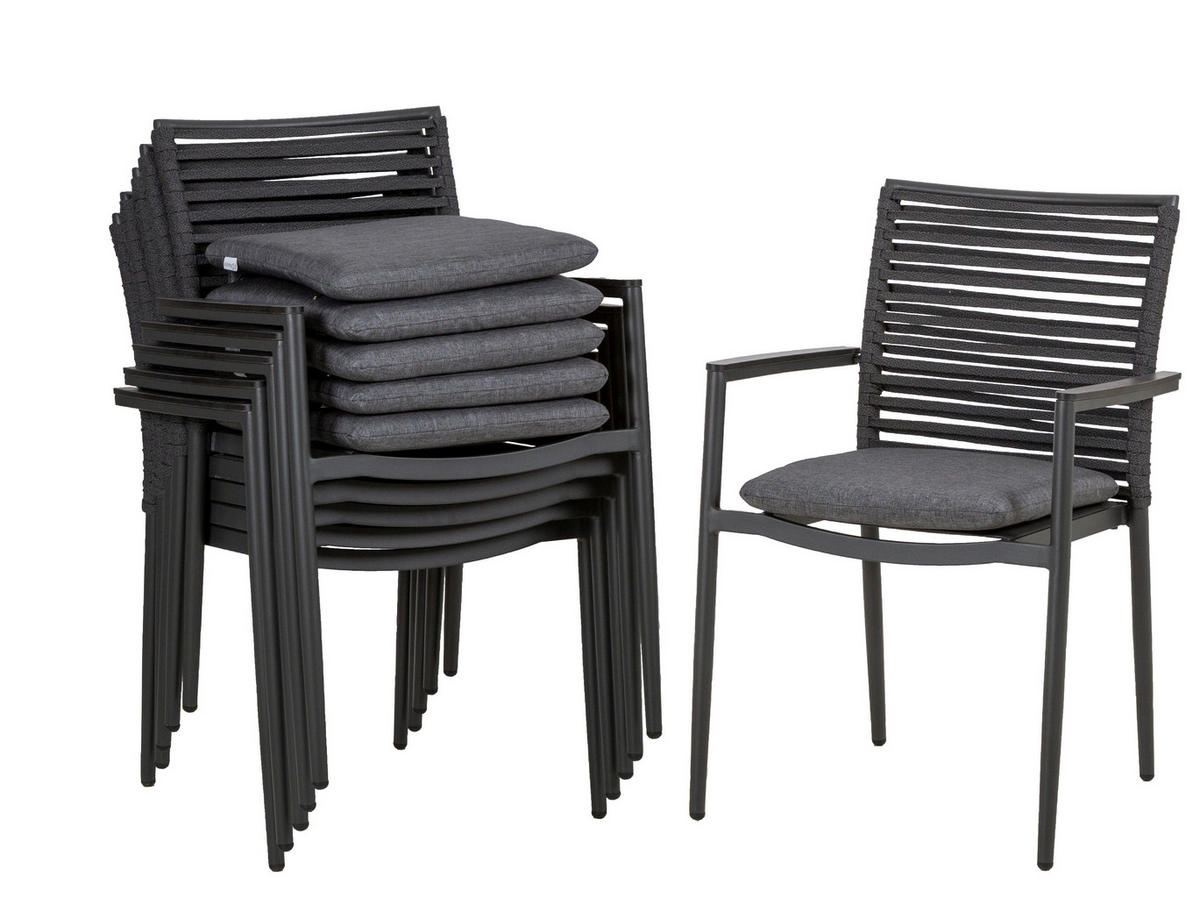 STAPELSESSEL Aluminium Anthrazit, Dunkelgrau  - Dunkelgrau/Anthrazit, Basics, Holzwerkstoff/Kunststoff (61/57/86cm) - Acamp