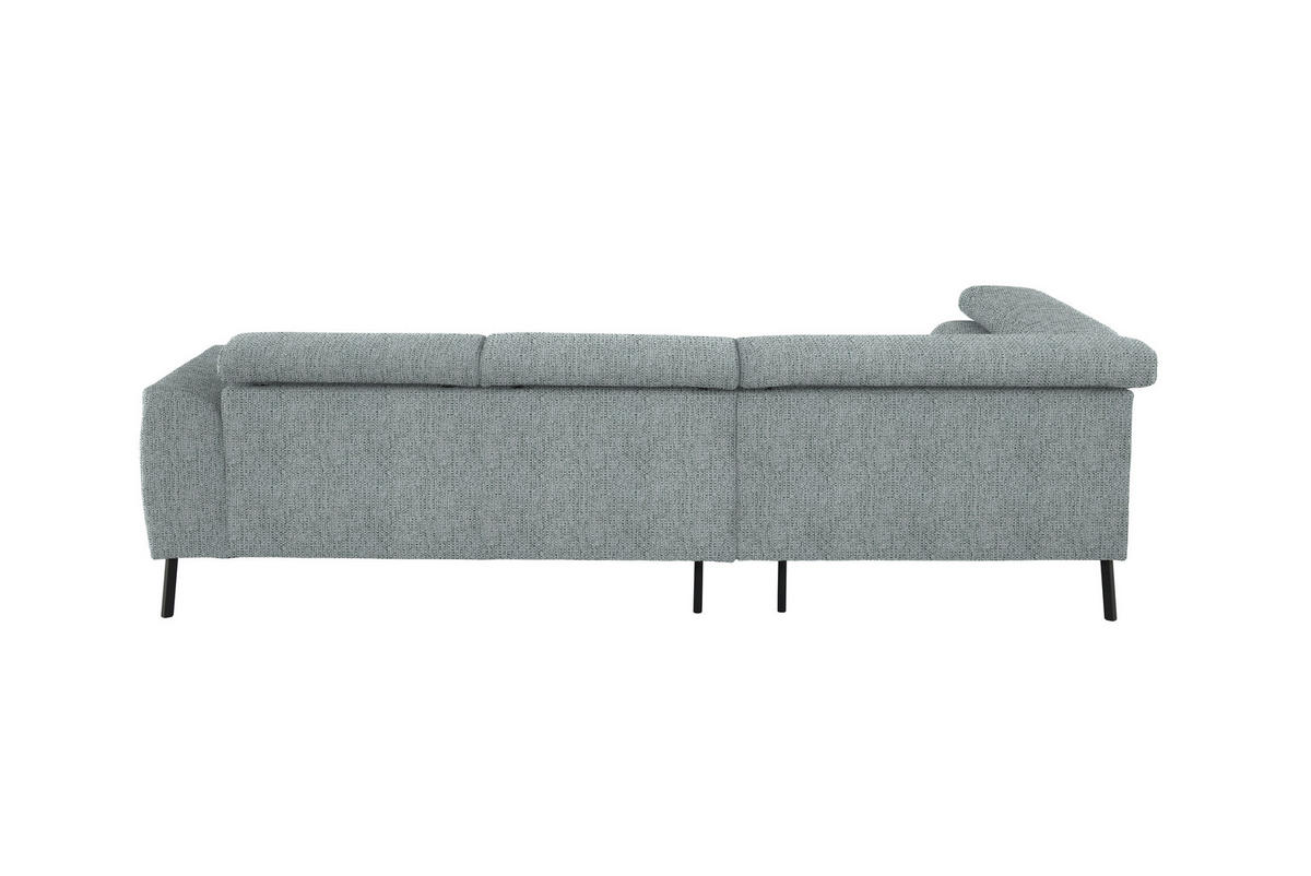 ECKSOFA in Webstoff Grau  205/280 cm  - Schwarz/Grau, Design, Textil/Metall (205/280cm) - Xora