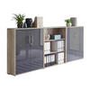 AKTENSCHRANK Sonoma Eiche, Anthrazit Hochglanz  - Anthrazit Hochglanz/Sonoma Eiche, MODERN, Holzwerkstoff (253,2/113,6/33cm) - MID.YOU