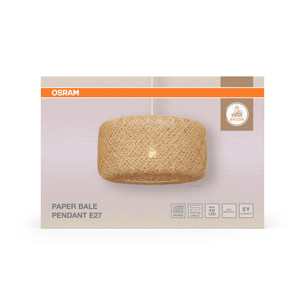 HÄNGELEUCHTE 40/150 cm  - Beige, Natur, Papier/Metall (40/150cm) - Osram
