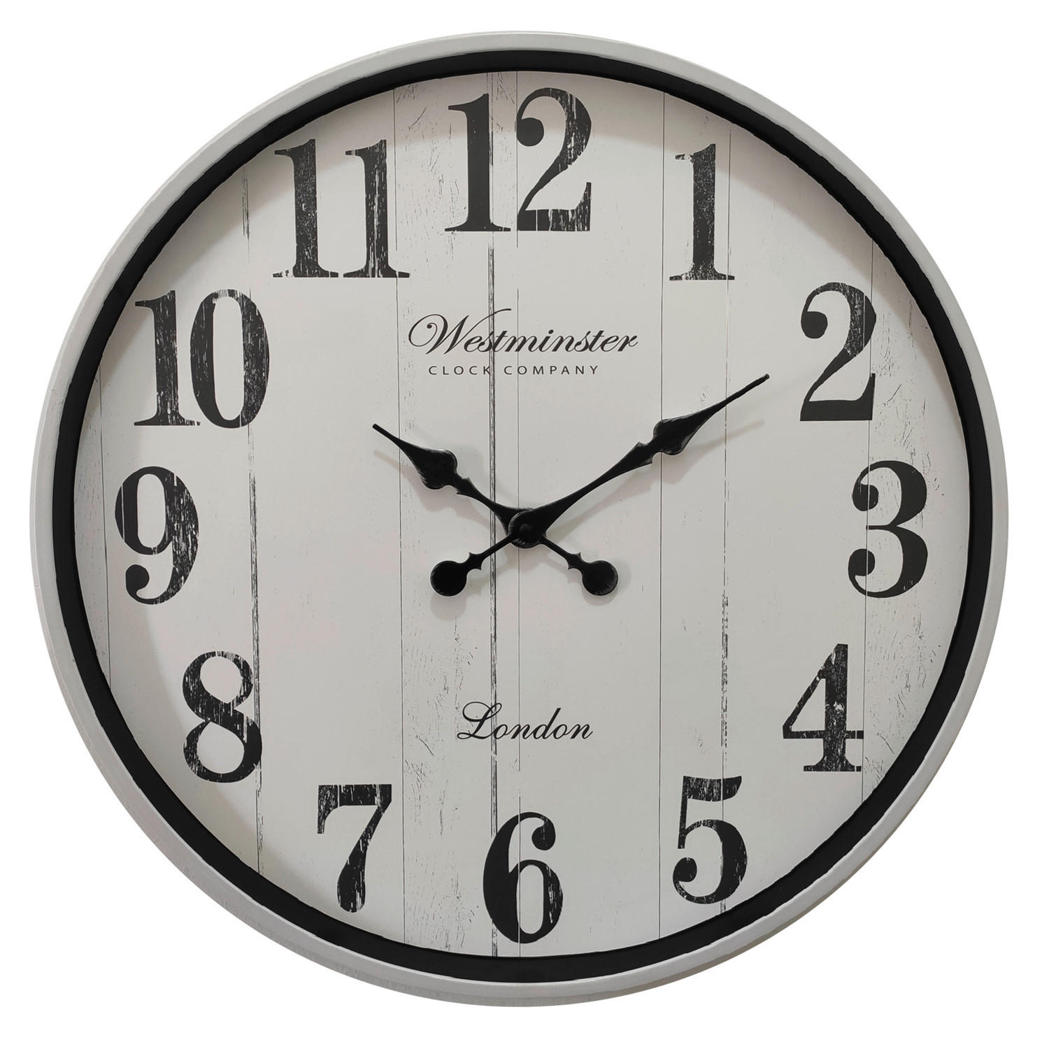 WANDUHR MIA Schwarz, Weiß 50,6/50,6/4,5 cm  - Schwarz/Weiß, KONVENTIONELL, Glas/Kunststoff (50,6/50,6/4,5cm) - Globo
