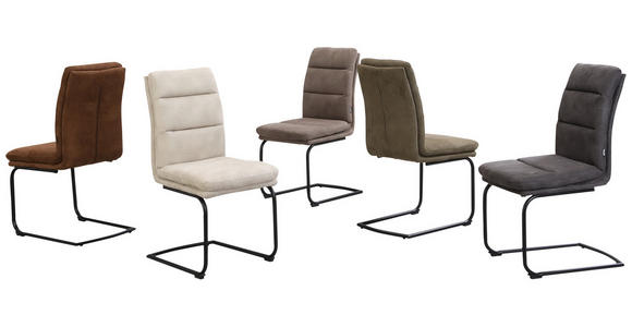 SCHWINGSTUHL in Stahl Mikrofaser - Schwarz/Grau, Design, Textil/Metall (46/95/62,5cm) - Cantus