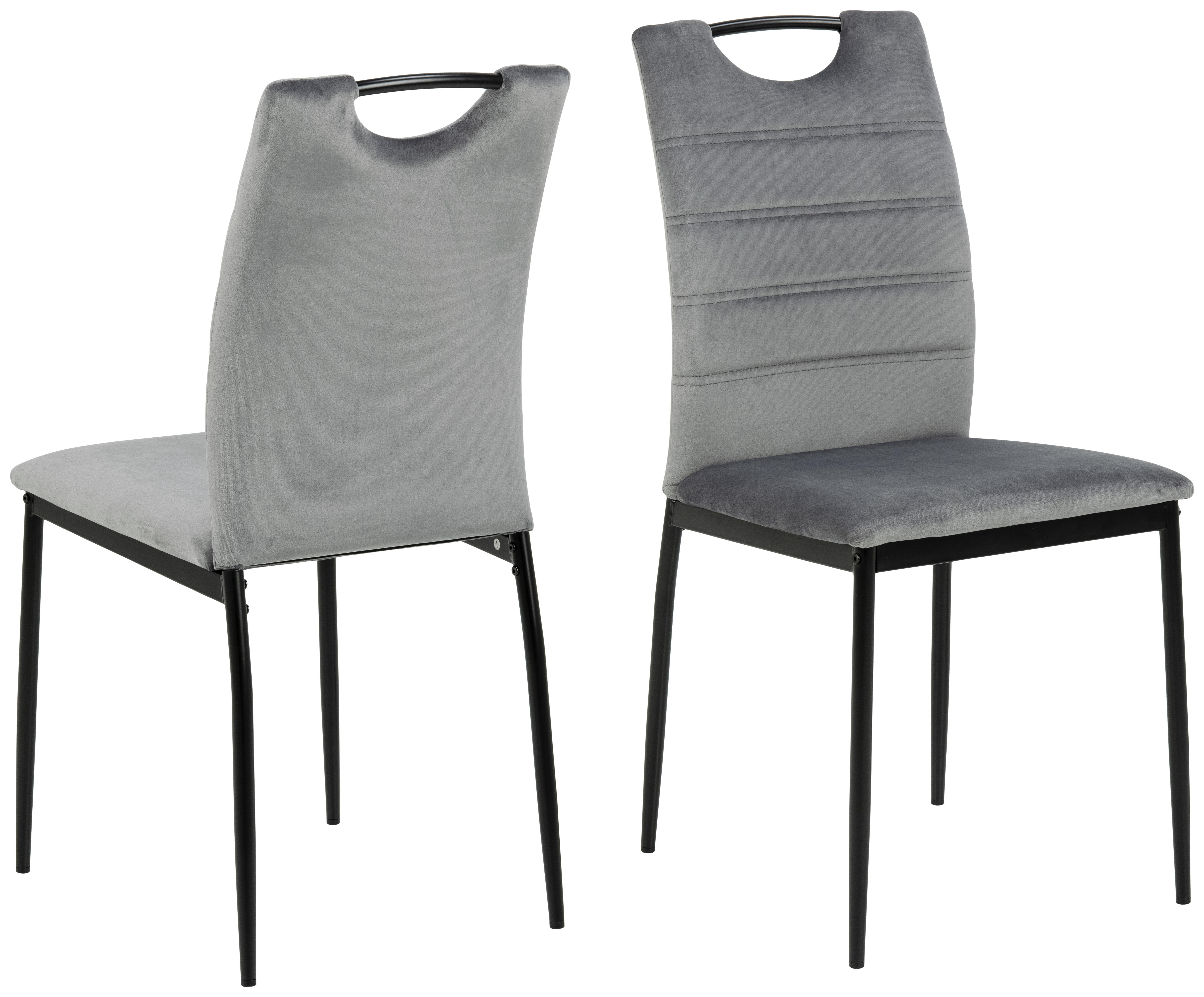 STOL  i stål sammet  - mörkgrå/svart, Design, metall/textil (43,5/91,5/53,5cm) - Best Price