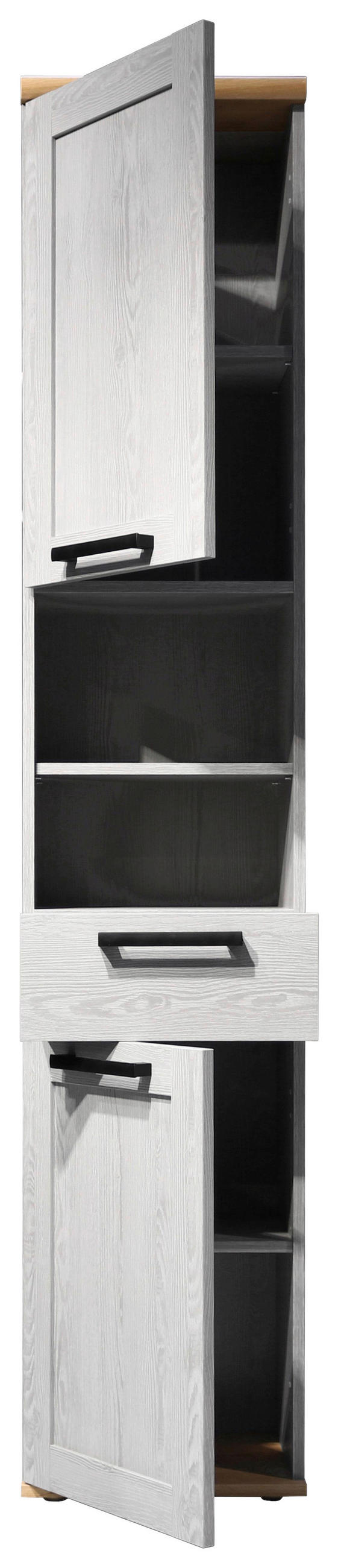 HOCHSCHRANK 38/190/31 cm  - Schwarz/Eiche Artisan, KONVENTIONELL, Holzwerkstoff/Kunststoff (38/190/31cm) - home24
