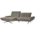 ECKSOFA  in Bouclé Graubraun  170-195/280 cm  - Graubraun/Schwarz, Design, Textil/Metall (170-195/280cm) - Dieter Knoll