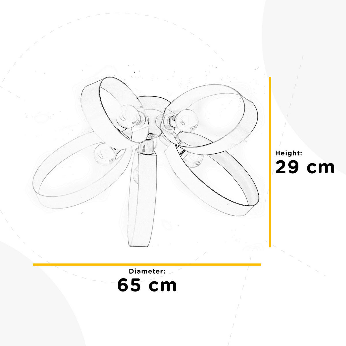 DECKENLEUCHTE  65/29 cm    - Weiß, Design, Metall (65/29cm)