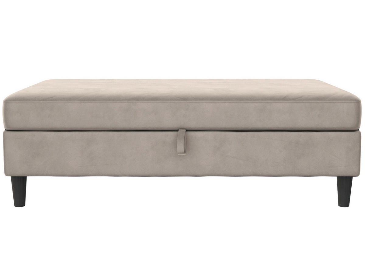 HOCKER in Textil Taupe  - Taupe/Schwarz, Basics, Kunststoff/Textil (130/43/69cm) - Livetastic