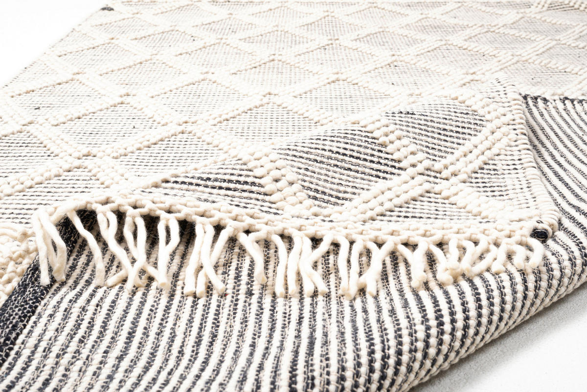 HANDWEBTEPPICH 190/290 cm Colored Macrame one Grau, Weiß  - Weiß/Grau, KONVENTIONELL, Textil (190/290cm) - Tom Tailor
