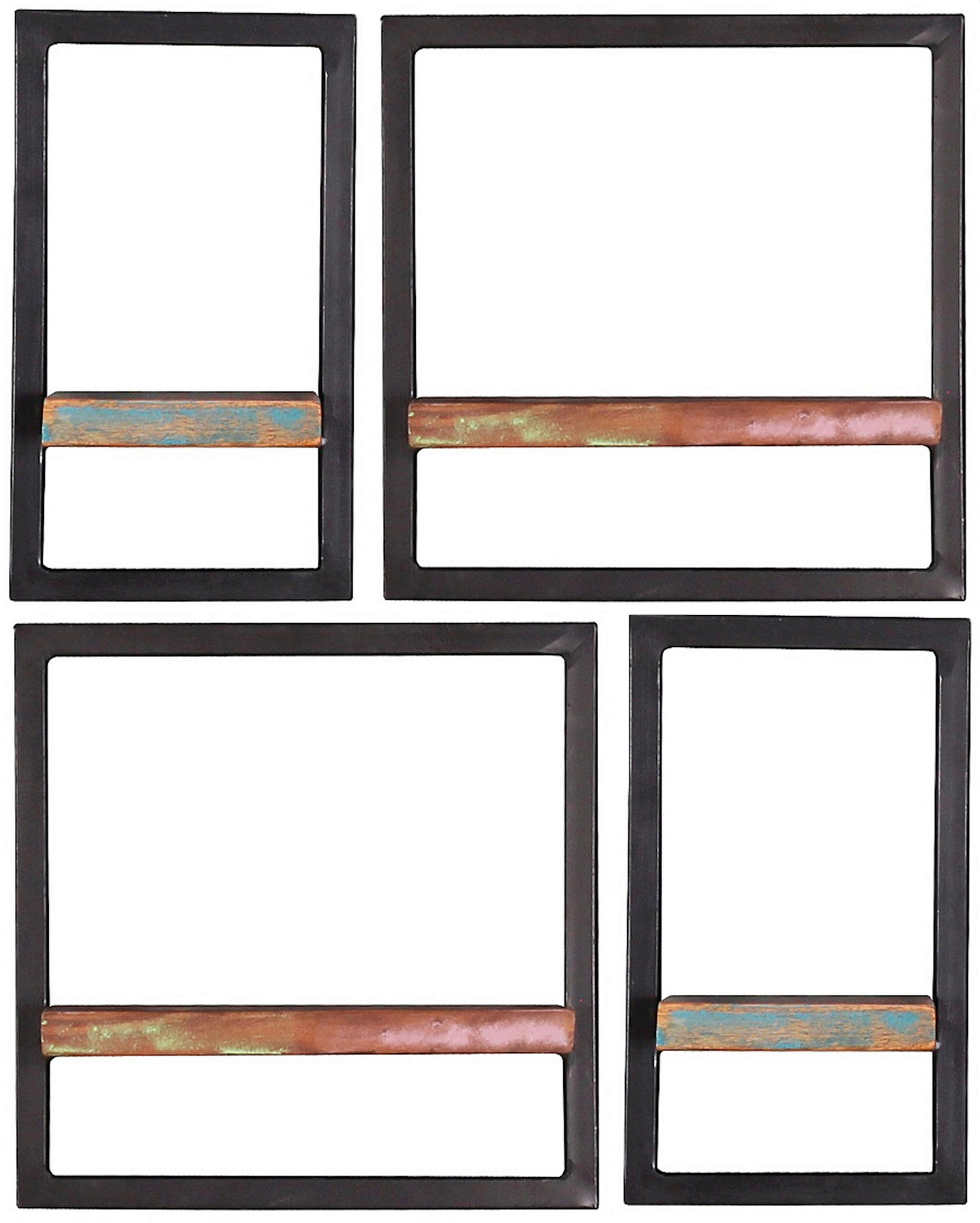 WANDREGALSET 60/75/25 cm  - Multicolor/Schwarz, Design, Holz/Metall (60/75/25cm) - MID.YOU