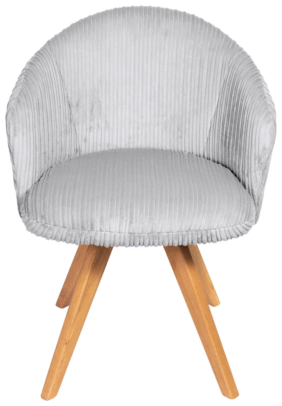 ARMLEHNSTUHL  in Feincord  - Eichefarben/Hellgrau, KONVENTIONELL, Holz/Textil (61/82/59cm) - Stylife