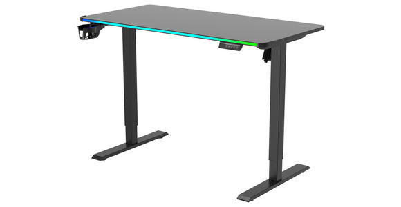 SCHREIBTISCH 120/60/70-115 cm Schwarz elektrisch höhenverstellbar  - Schwarz, Design, Holzwerkstoff/Kunststoff (120/60/70-115cm) - Novel