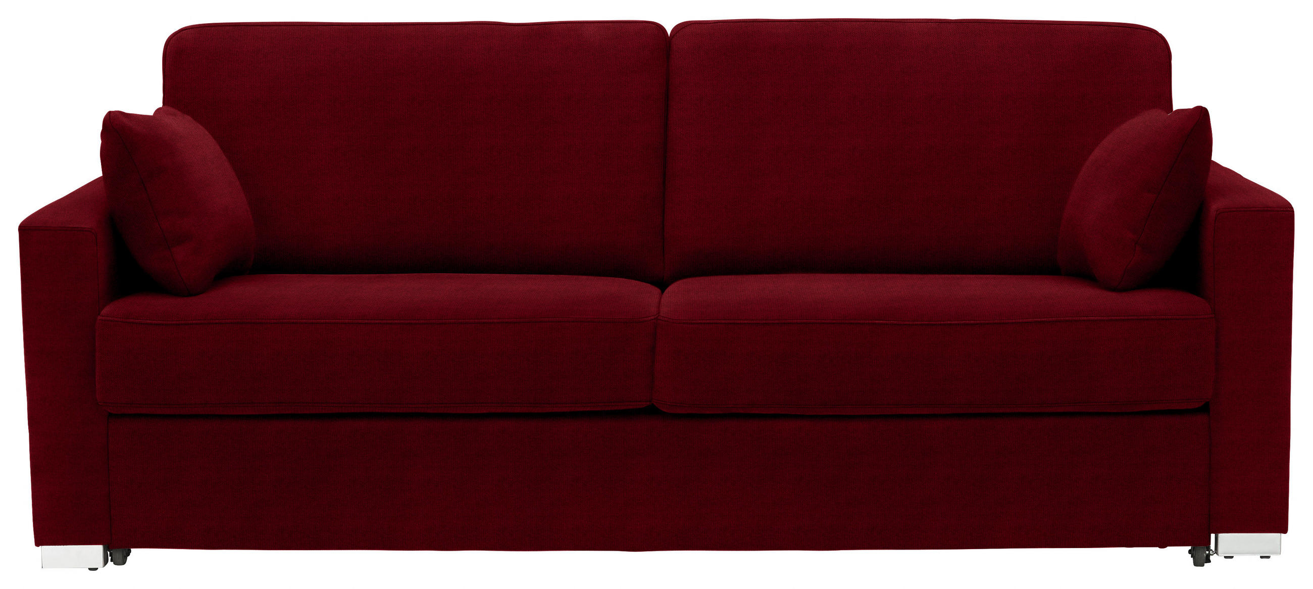 SCHLAFSOFA in Textil Dunkelrot  - Chromfarben/Dunkelrot, Konventionell, Textil/Metall (208/86/97cm) - Novel