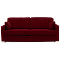 SCHLAFSOFA in Textil Dunkelrot  - Chromfarben/Dunkelrot, Konventionell, Textil/Metall (208/86/97cm) - Novel