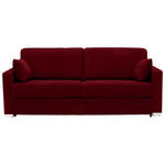 SCHLAFSOFA in Webstoff Dunkelrot  - Chromfarben/Dunkelrot, KONVENTIONELL, Textil/Metall (208/86/97cm) - Novel