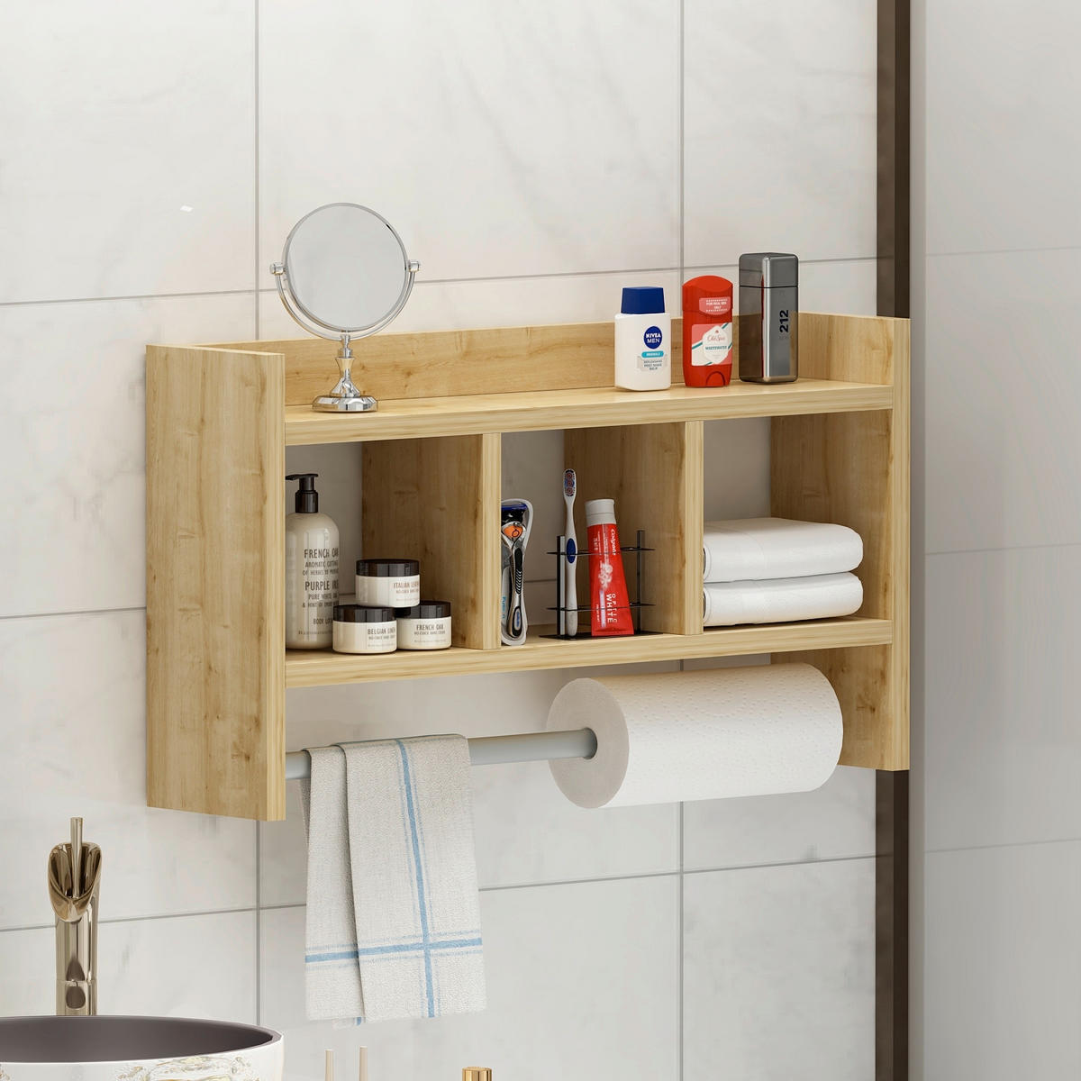 KÖKSHYLLA 64/35/15 cm  i ekfärgad  - ekfärgad, Design, trämaterial (64/35/15cm) - Livetastic