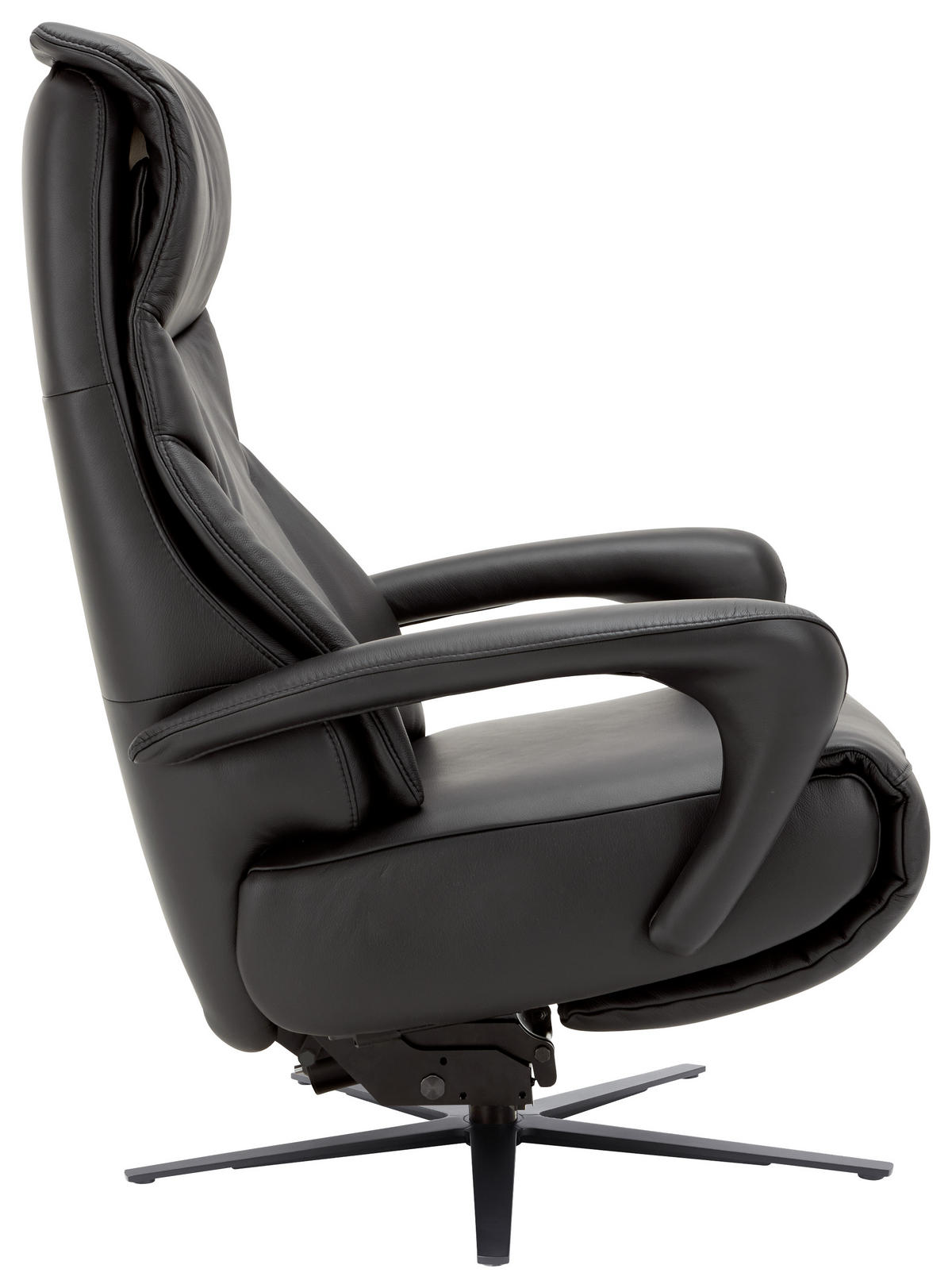 RELAXSESSEL in Leder Schwarz  - Anthrazit/Schwarz, Design, Leder/Metall (75/106/88cm) - Dieter Knoll