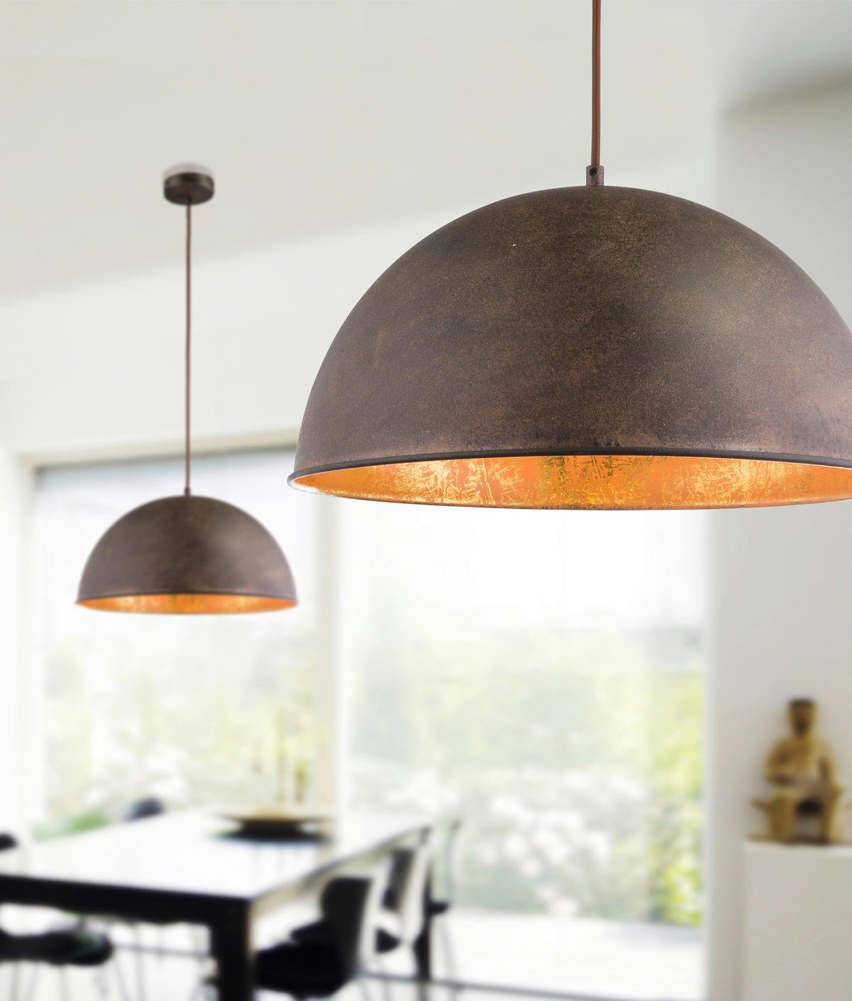 HÄNGELEUCHTE Xirena I 41/120 cm   - Rostfarben/Goldfarben, Trend, Metall (41/120cm) - Globo