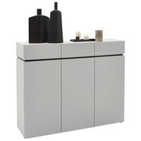 Comodă Cu Uși 135/111/40 cm  - cașmir/negru, Design, plastic/material pe bază de lemn (135/111/40cm) - Voleo