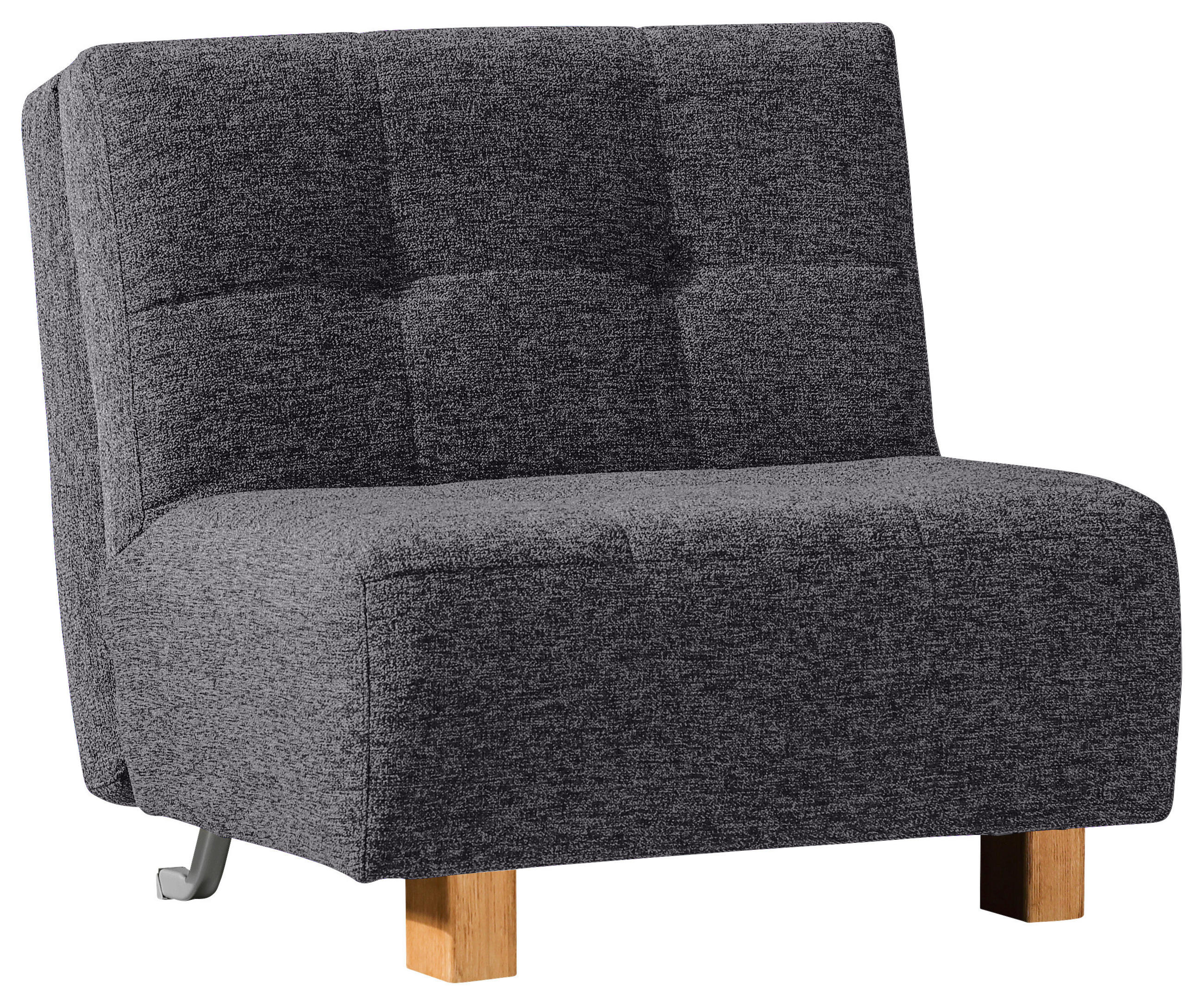 SCHLAFSESSEL Juice Flachgewebe Grau Fußauswahl, Stoffauswahl, Liegefunktion  - Naturfarben/Grau, Design, Holz/Textil (85/92/102cm) - Novel