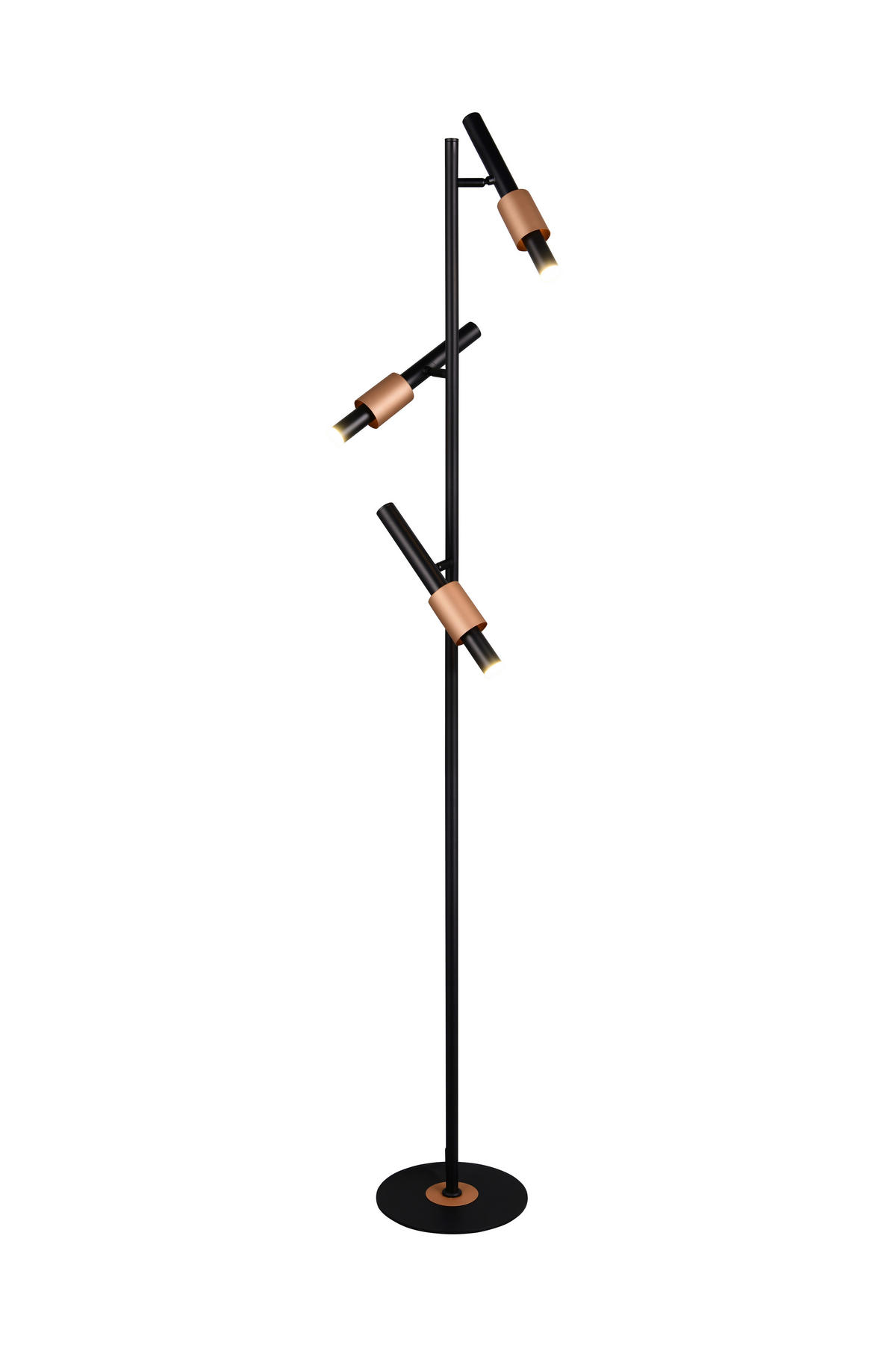 LED-STEHLEUCHTE - Schwarz/Braun, Basics, Metall (23/150cm) - Trio Leuchten