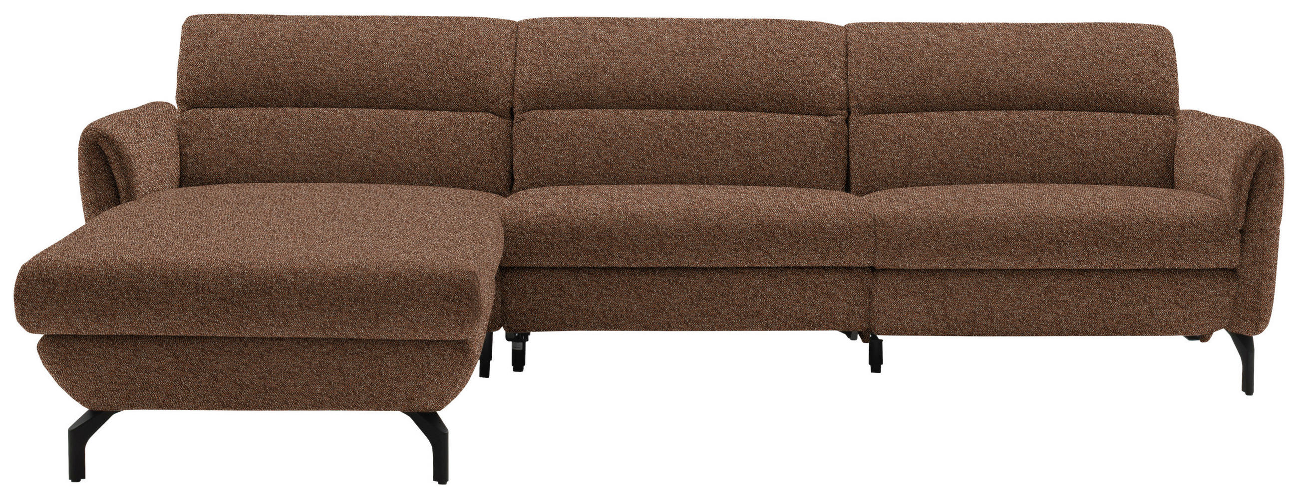 ECKSOFA Kupferfarben Chenille  - Schwarz/Kupferfarben, Design, Textil/Metall (187/299cm) - Schöner Wohnen