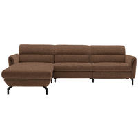ECKSOFA in Chenille Kupferfarben  187/299 cm  - Schwarz/Kupferfarben, Design, Textil/Metall (187/299cm) - Schöner Wohnen