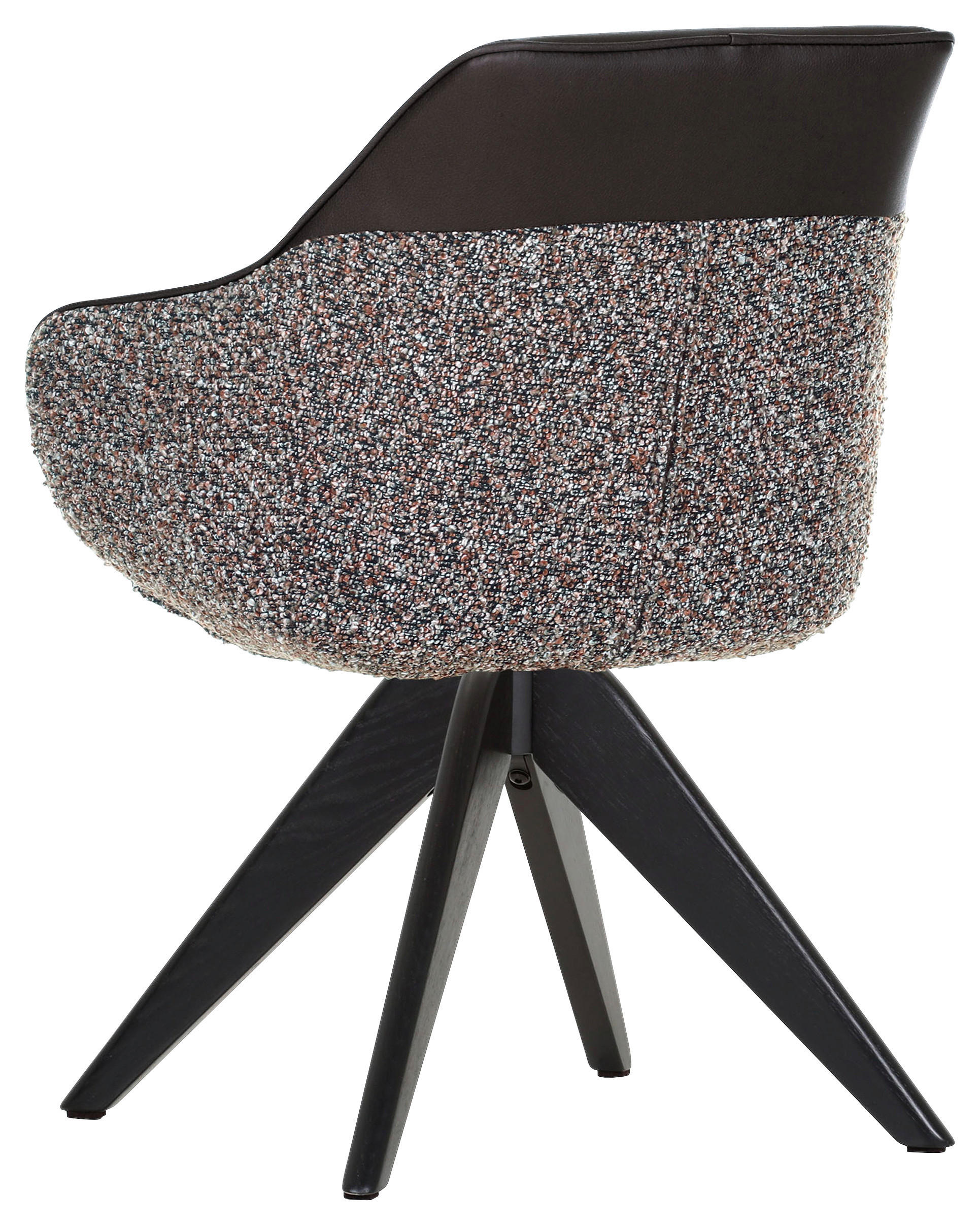 ARMLEHNSTUHL  in Chenille, Lederlook  - Dunkelbraun/Schwarz, KONVENTIONELL, Holz/Textil (60/83/65cm) - Landscape