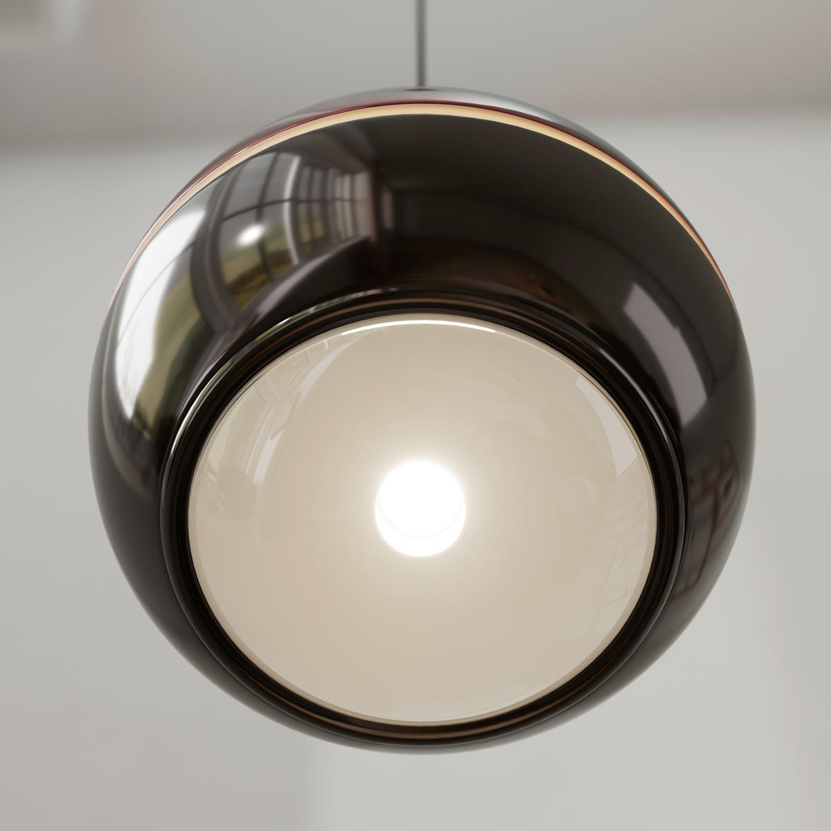 LED-HÄNGELEUCHTE Easy 12,5/150 cm   - Schwarz/Kupferfarben, Design, Glas/Kunststoff (12,5/150cm) - Dieter Knoll